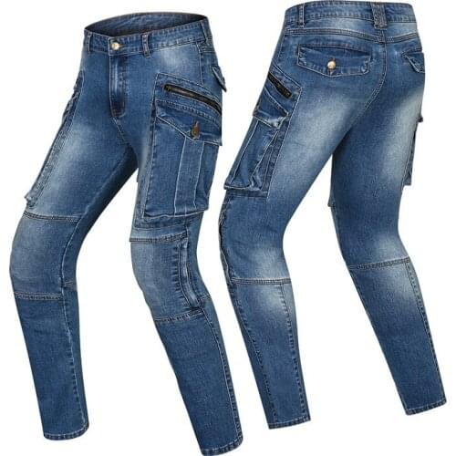 2020 knee zipper motorcycle riding pants mens motorcycle pants fall-resistant for racing handsome slim jeans