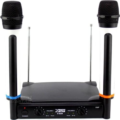 Wireless Microphone System Dual Handheld Cordless Dynamic Mic Transmitter Receiver For Karaoke KTV Video Audio Mixer DJ Singing