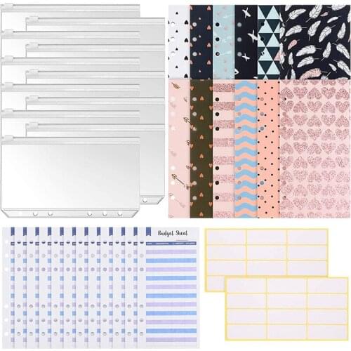 NEW-36 A6 Binder Budget Cash Envelope System Budget Planning Notepad,for Any Occasion,Easy to Carry,for Home, Office