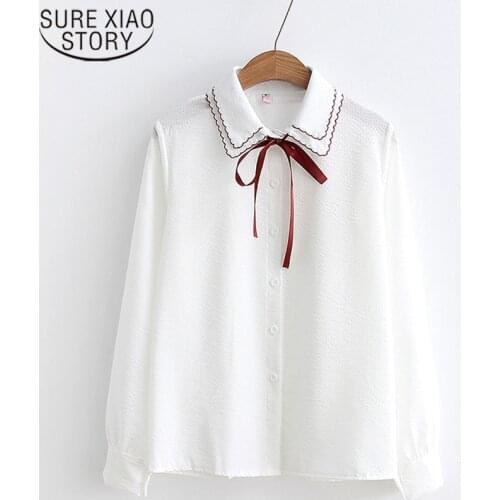 Plus Size Tops Women Shirts Women Long Sleeve Shirts White Blouse Blusas Mujer De Moda 2019 Womens Tops and Blouses 3142 50