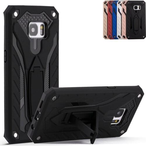 Armor Shockproof Protective Case For Samsung Galaxy S7 Edge S8 S9 S10 Plus S10e Note 5 8 9 10 Soft TPU Hard PC Shell Back Cover