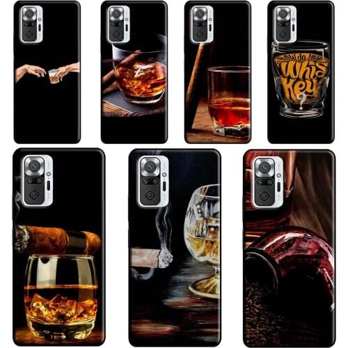 Cigar and Whiskey Case For Xiaomi Redmi 9 9T 9C 8A 9A K40 Phone Cover For Redmi Note 10 9 Pro Note 8 8T 9S