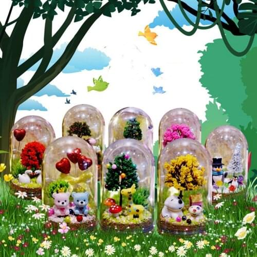 Childrens Educational Handmade DIY Making Forest Micro Landscape Crystal Glass Ecological Bottle With Lamp Decoration Material