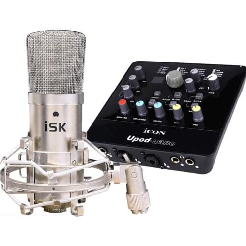 ISK BM-800+usb sound card ICON upod nano professional condenser recording microphone for studio and broadcasting