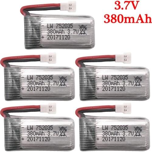 3.7V 380mAh 25C Lipo Battery Replacement for For Hubsan X4 H107 H107L H107D JD385 JD388 RC Aircraft Multi-Rotors Drone battery