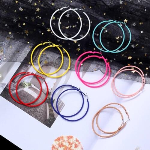 MANGOSKY Hotsale new multi Color hoop earrings 6cm for women Disco party jewelry