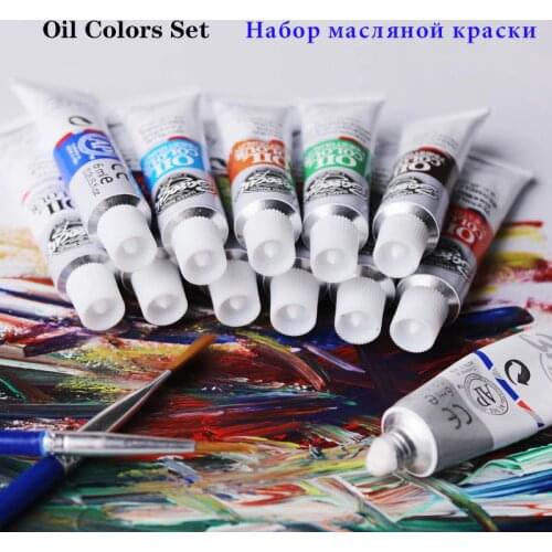 Oil Colors Paints Fine Painting Art Supplies 12 Colours 6 ML Tube Offer 2 Brush And 1 Palette For Free