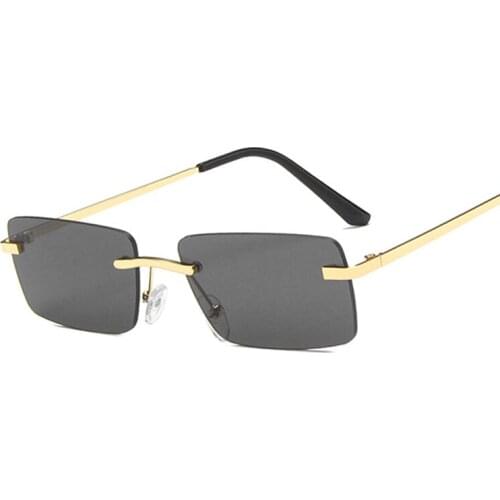 Fashion Rimless Sunglasses Women Square Luxury Brand Sun Glasses Male Female Rectangle Frameless Vintage Gafas De Sol Hombre