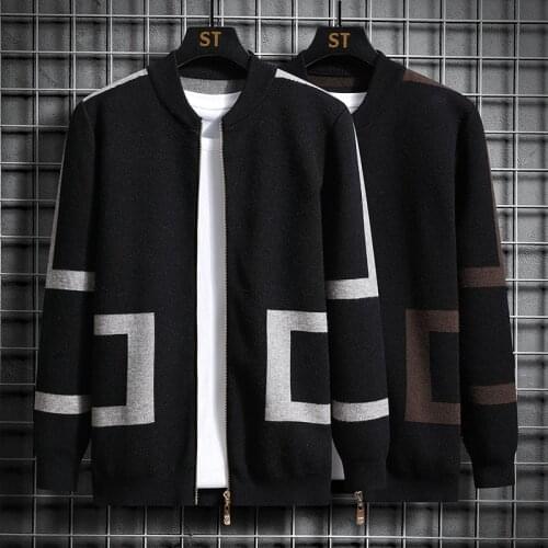 Fashion mens warm sweater autumn and winter casual cardigan jacket mens business cardigan sweater mens clothes