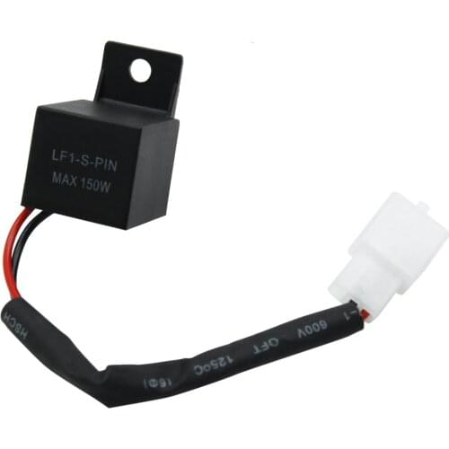 Motoforti DC 12V 40A 2 Pin Motorcycle Turn Signal Light LED Flasher Relay with Adapter