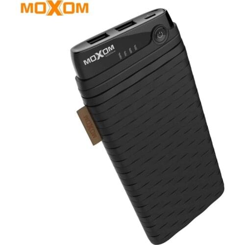 MOXOM Power Bank 10000mAh ForXaiomi ForSamsung etc.Dual USB Port External Battery Portable Charger LED Display Powerbank