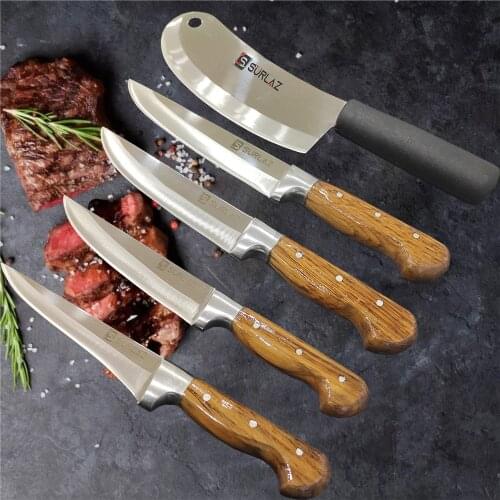Stainless Steel Kitchen Knife Set Meat Chopping Slicing Vegetable Cutter Cleaver Kitchen Knives Handmade