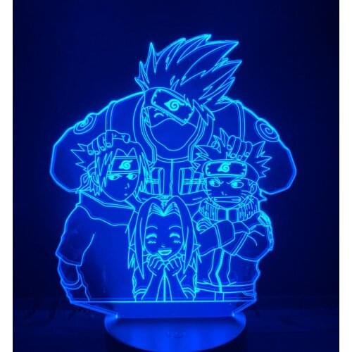 Naruto Uzumaki Uchiha Sasuke 3D Night Lights Hyuga Hinata Boruto Lighting Shippuden Desk Led Color Changing Xmas Gift