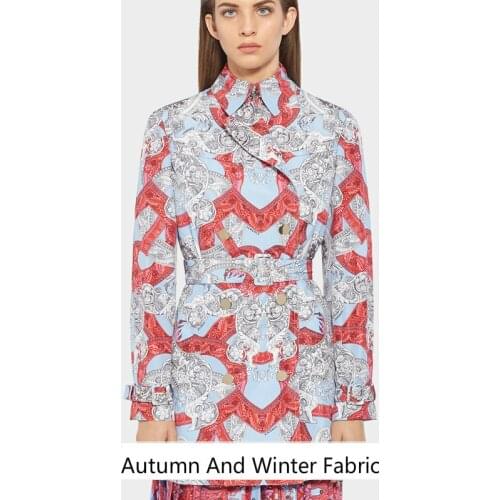 New autumn and winter coat printing fabric handmade DIY digital fashion printed cloth 145cm wide custom pre-sale