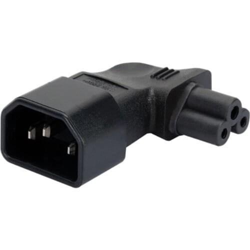 New 1x IEC 320 C14 to C5 90 degree Right Angled Sosket Power Adapter Extension