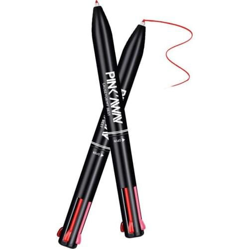 Four color one lip liner, female waterproof, durable, non staining, hook line, lazy person painting lipstick artifact