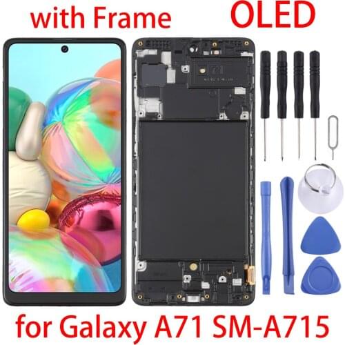 OLED For A71 LCD For Galaxy A71 SM-A715 LCD Display&Frame Touch Screen Digitizer for Samsung Galaxy A71 SM-A71