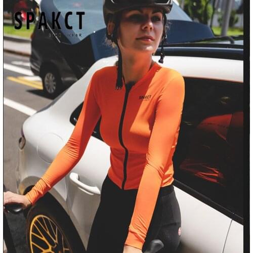 SPAKCT Tight-fitting Cycling Clothes Spring And Summer Men And Women Long-sleeved Mountain Road Bike Sunscreen Double Zipper