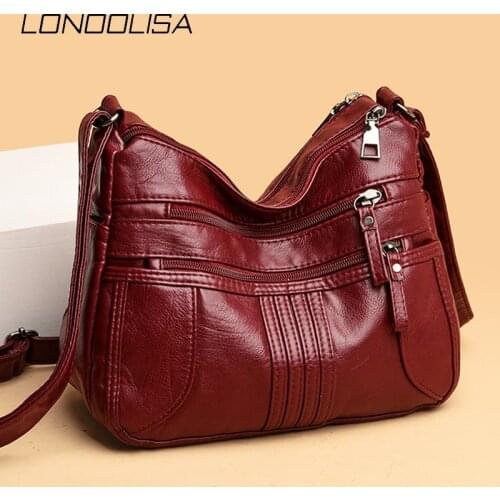 Casual Multiple Pockets PU Leather Shoulder Bags for Women 2020 New Luxury Crossbody Bag Branded Designer High Quality Handbags