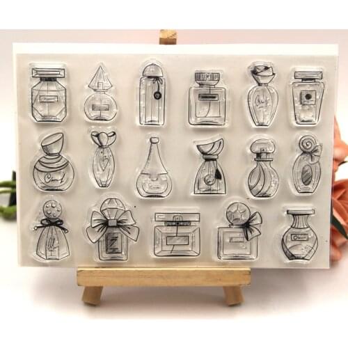 KLJUYP Perfume Bottles Transparent clear stamp for DIY Scrapbooking/Card Making/Kids Christmas Fun Decoration Supplies