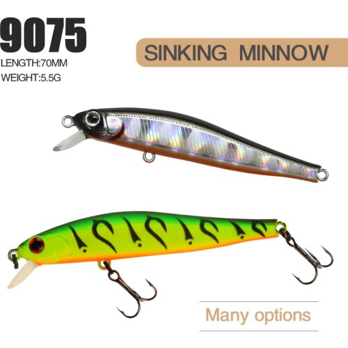 Fangbait fishing lures 2021 Rigge 70S Minnow Silent Fishing Lure 70mm 5.5g Wobbler Slow Sinking Bass Pike Trout Artificial Bait