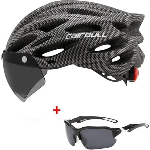 Cycling Helmet Road Bike with Sun Visor Goggles Bicycle Riding Helmets Mountain Bike Motorcycle Helmet Integrally-molded