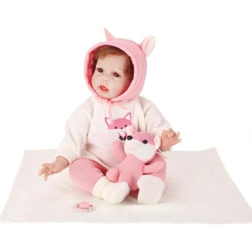 55cm Silicone Reborn Baby Doll Toys with Pacifier Dolls Lovely Birthday Gift Girls Brinquedos Newborn Bebe
