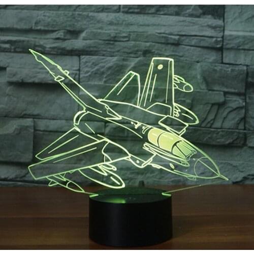 3D LED Night Light Hang Missile Bomber Come with 7 Colors Light Plane Aircraft for Home Decoration Lamp Amazing Visualization
