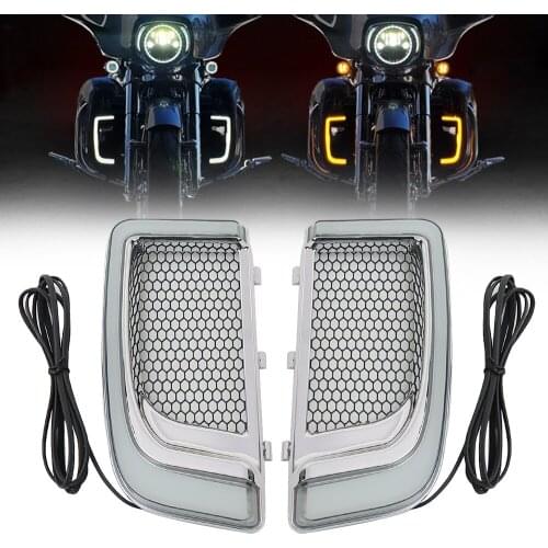 Motorcycle LED Fairing Running Fairing Lower Grills Light For Touring Street Electra Glide Tri Limited FLHTCU 2014-2020