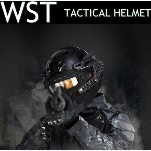 Tactical G4 Full-covered Helmet Combat Full-faced Mesh Face Mask PJ Helmet for Paintball Shooting