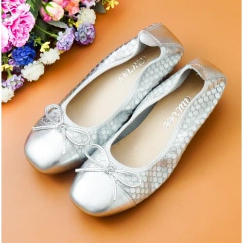 AUCVEE Large Size 34-42 Pumps Women Shoes New 2021 Spring Female Wedge Heels Shoes Fashion Bow Shallow Mouth Cow Leather Loafers