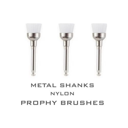 100pcs high quality Prophy brushes NYLON ROUND FLAT metal snaks for contra Polishing Brushes Bender Polishing Brush