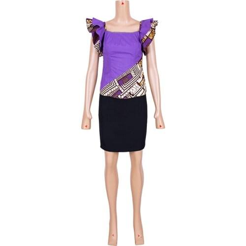 In Stock Women Dashiki Shirt African Clothes for Women Fashion Butterfly Sleeve Blouse Women Tops XH155