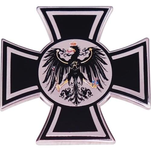 Iron Cross Hard Enamel Pin WW2 German Military Brooches Metal Kingdom of Prussia Eagle Medal Badge Pin Backpack Jewelry 2021