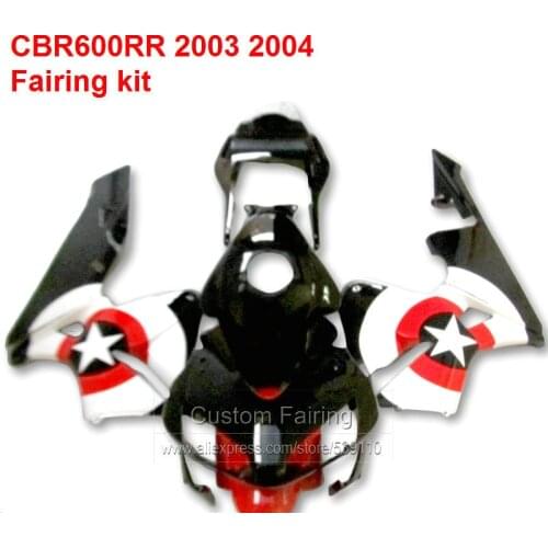 Shield Star Fairings For HONDA CBR600RR 03 *04 ( Injection Molding ) ADD Sticker Fairing Kit HX28