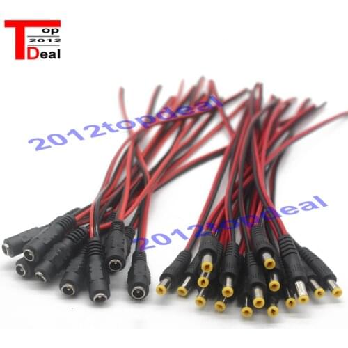 10 pcs 5.5 * 2.1mm Male DC Power Plug CCTV Cable Connector PSU 12 V CABLE Jack