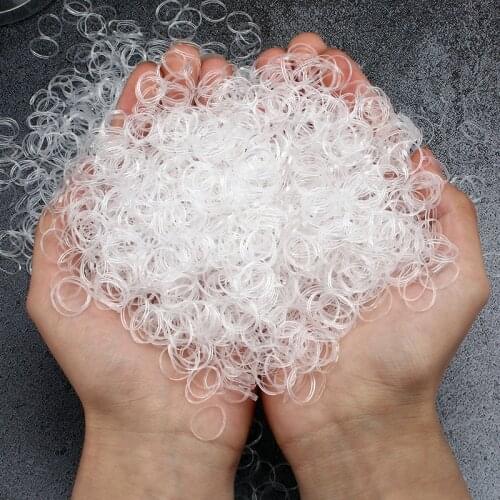 1000Pcs 1.5CM Transparent Hair Bands Girls Ponytail Holder Elastic Rubber Band Hair Rope Women Disposable Headwear Gift wholesal