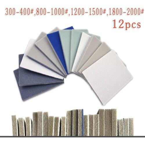 12pcs Sandpaper Sanding Sponge Pad Coarse Sand Sanding Papers For Mobile Phone Computer Case Polishing