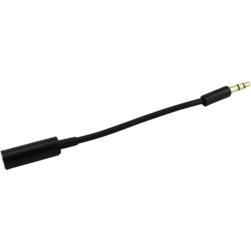 1x 3.5mm 1/8" 3pole TRS Stereo Male To 3.5mm 3pole Female Jack M/F Extension Adapter Short Audio Cable 15cm Black