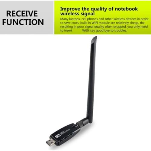 2.4G WIFI USB Lan Adapter High Gain Antenna Wireless Receiver Net-work Card for Windows Linux Systems