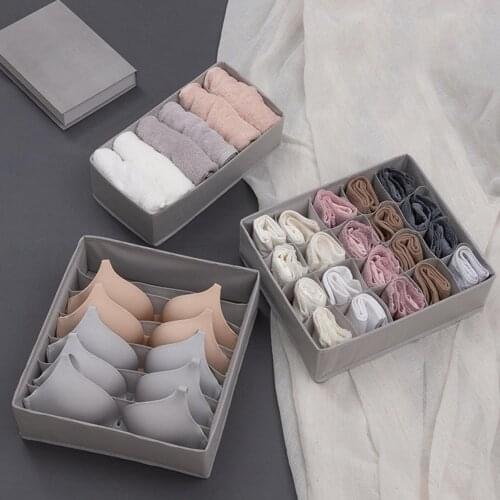 3Pcs Non-woven fabric storage box, folding storage box Home Houseware Underwear Socks Organizer Drawer Divider Storage Box Case