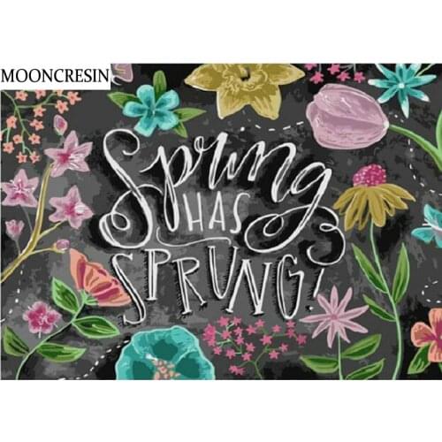 5D Diy Diamond Painting Accessories Mosaic Home Decor Needlework Spring Flower Blackboard Square Diamond Embroidery Cross Stitch