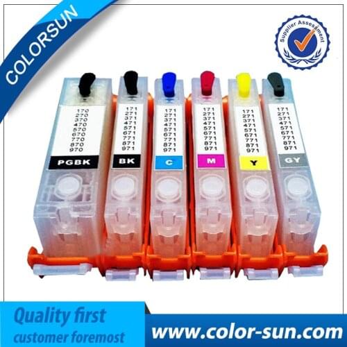 6pcs for Canon PGI770 PGI-770 CLI-771 Refillable Ink Cartridges for Canon PIXMA MG6870 MG5770 MG7770 Printer With ARC Chips