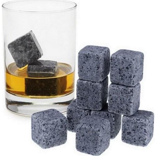 9pcs Wine Ice Cube Accessories Wine Whisky Ice Stones Drinks Cooler Cubes Beer Whiskey Rocks Granite