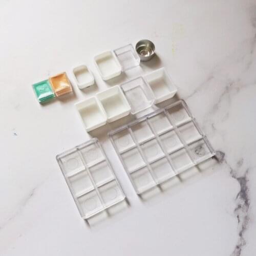 Watercolor palette white round half plate 0.5ml/ 1ml /2ml art supplies