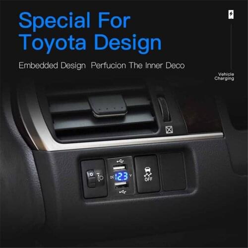 Car Usb Socket 12V To 5V Usb Adapter for Car Usb Charger Port Connector In Car 2.1A Dual 2 Port Phone For Toyota Series Cars