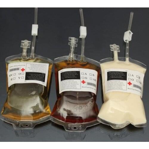 Free shipping Clear Food Grade PVC Material Reusable Blood Energy Drink Bag Halloween SN3132