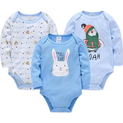 Newborn Baby Boys Girls Bodysuit Roupas Bebe De 3PCS 100% Cotton Baby Boy Girl Clothes 0-12 Months Toddler body bebe Clothing