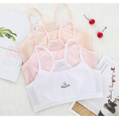 Girl Bra Cotton Underwear Teenager Training Sport Bra Tube Top Student Vest Underwear Teens Puberty Clothing for 8-12 Years