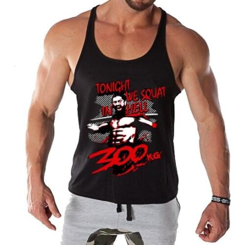 Fitness Men Tank Top Singlet Spartan 300 Warriors print Bodybuilding tops Sleeveless men fashion Clothes Vest Muscle tank 2019